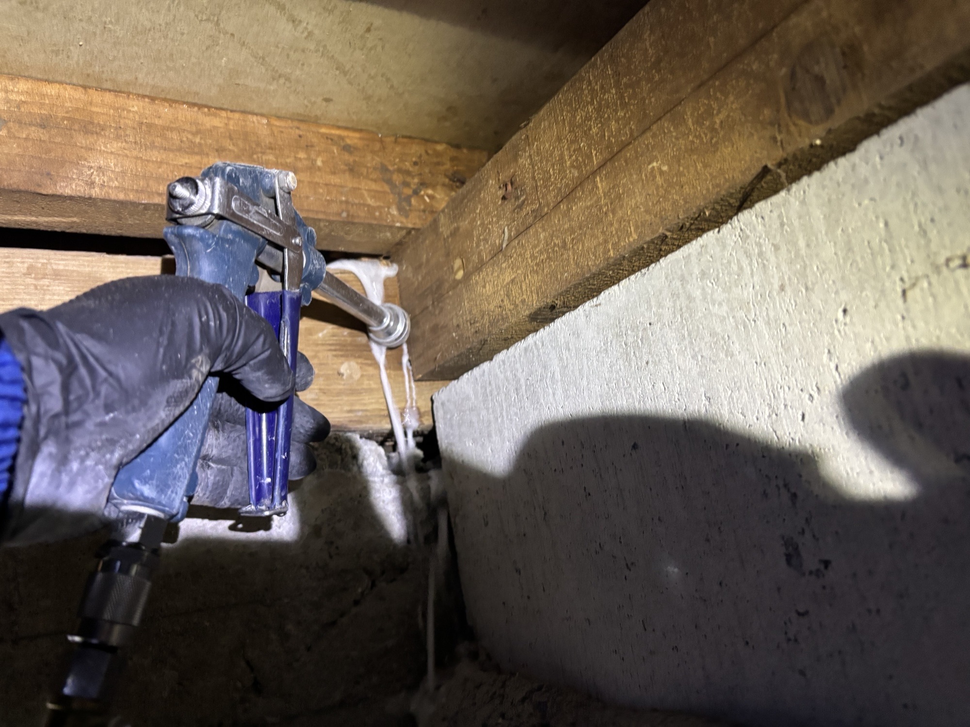 大分市M様邸母屋シロアリ予防・倉庫ヤマトシロアリ駆除施工事例施工写真